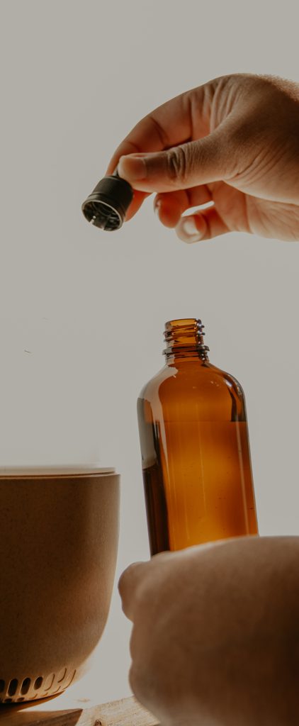 objets et huile de massage